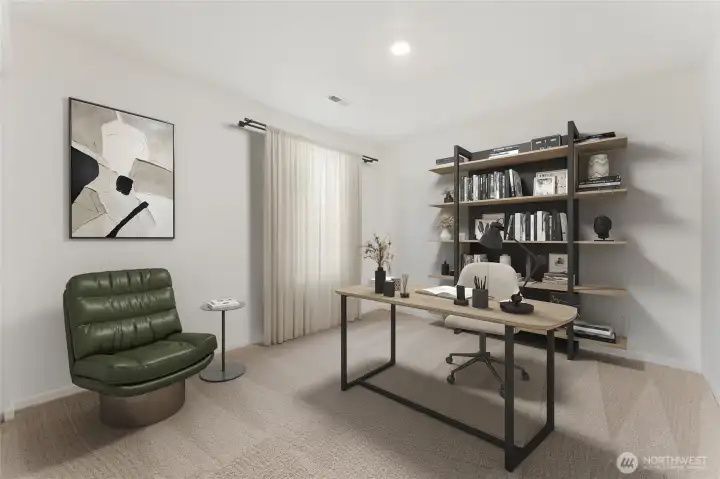 Main floor bedroom / home office / exercise room - the possibilities are endless, how would you use this room?  Picture for representational purposes only, colors and features may vary.
