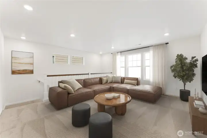 Upstairs loft perfect for a second living area!  Picture for representational purposes only, colors and features may vary.