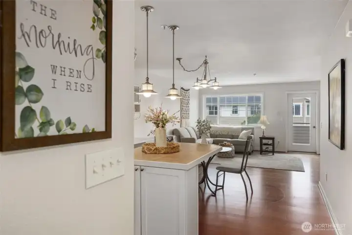 Bright, open concept living area and kitchen Bright, open concept living area and kitchen