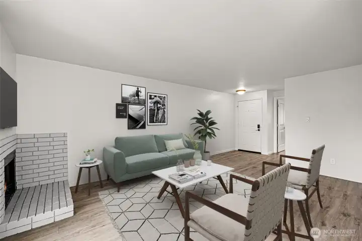 Virtually staged living room. Virtually staged living room.