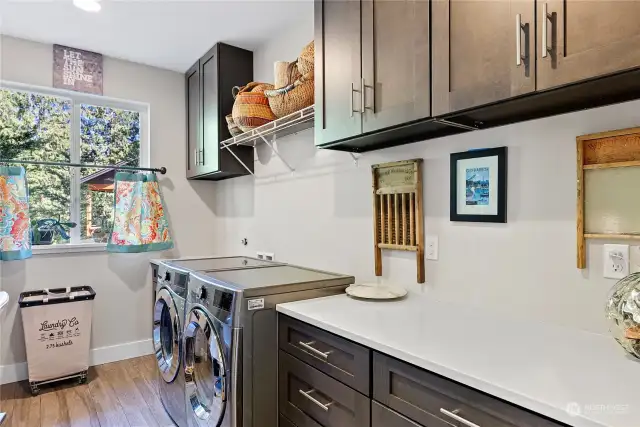 I sound like a broken record- Great use of space again in this Laundry room, which as radiant floors.