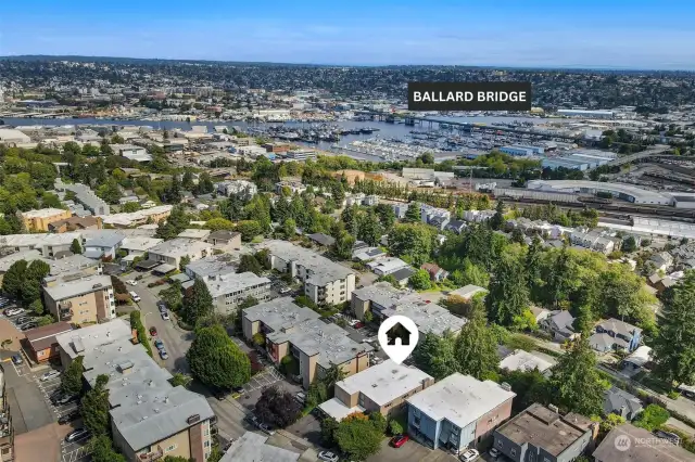 View to the NW with Ballard Locks.