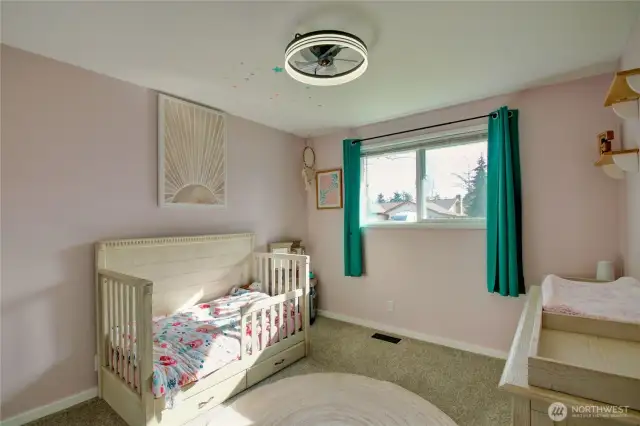 Bedroom #2 with ceiling fan