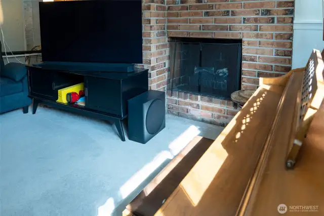 second fireplace in lower level family room