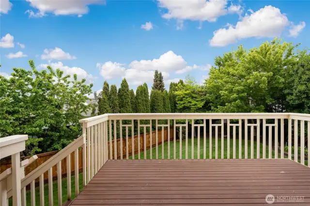 Overlooking spacious, private yard, perefct for BBQ's & gatherings.