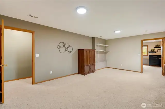 Spacious lower-level rec-room.