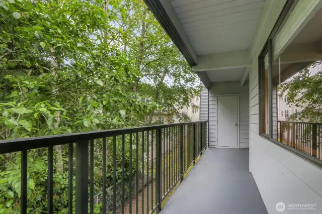 Another look at the long deck, the storage room is at the end.
