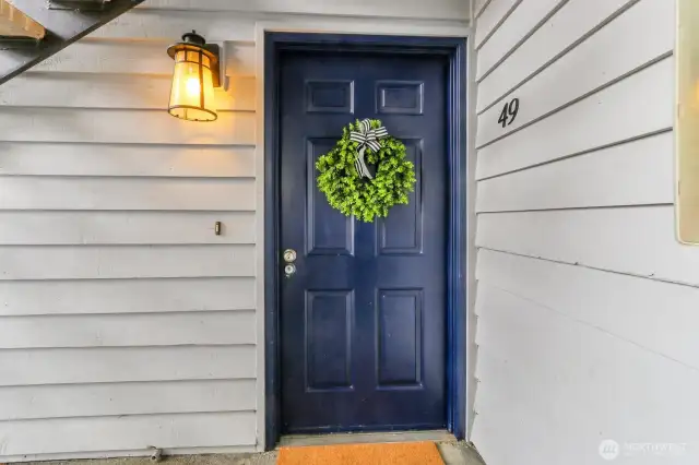 Front door, great lighting