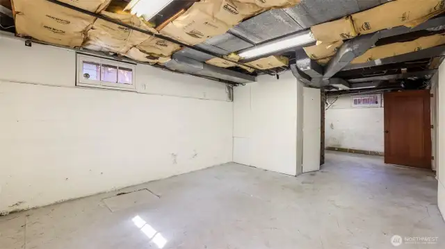 Full height unfinished space in basement