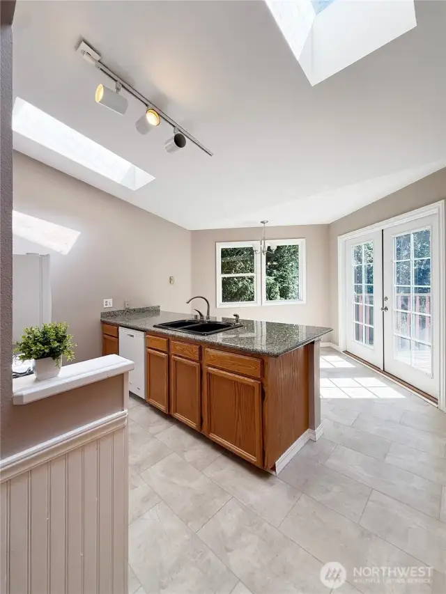 Kitchen is light & bright
