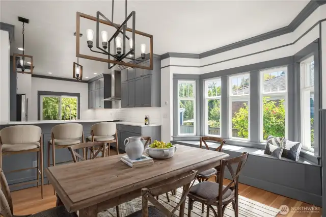 open floor plan kitchen/dining/living area *virtually staged*