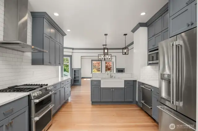 updated cabinets & quartz counters