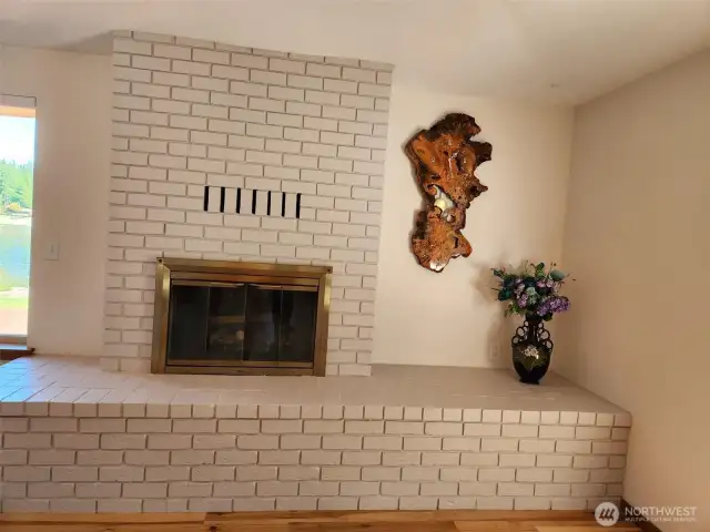 Real wood fireplace!