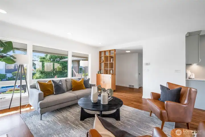 Gleaming hardwood floors