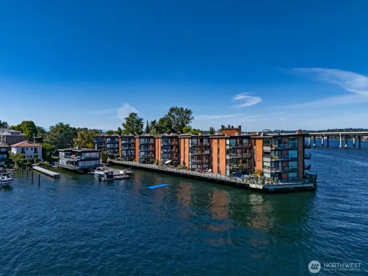 A waterfront condominium in Madison Park perched right on Lake Washington.