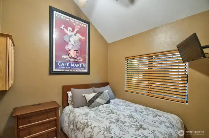 BEDROOM WITH QUEEN BED AND BUILT IN CLOSETS