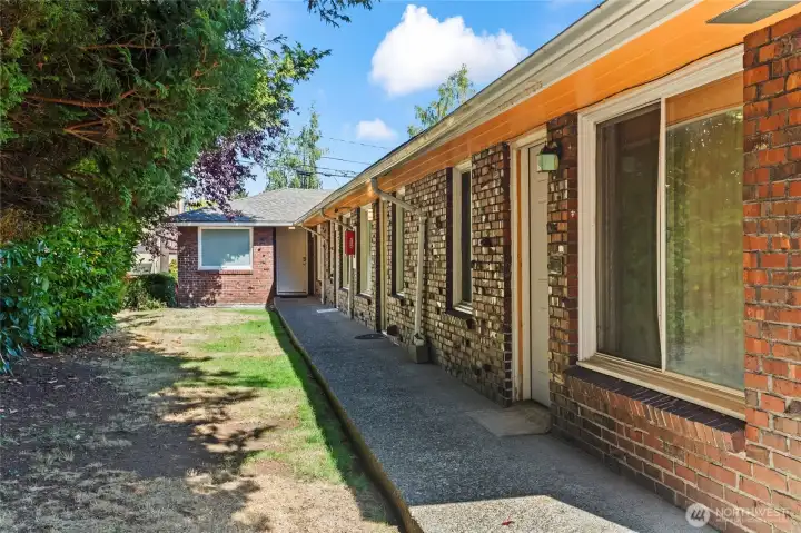 Entrances to each property