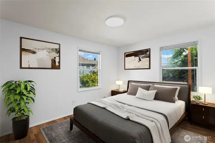Unit E Bedroom - virtually staged