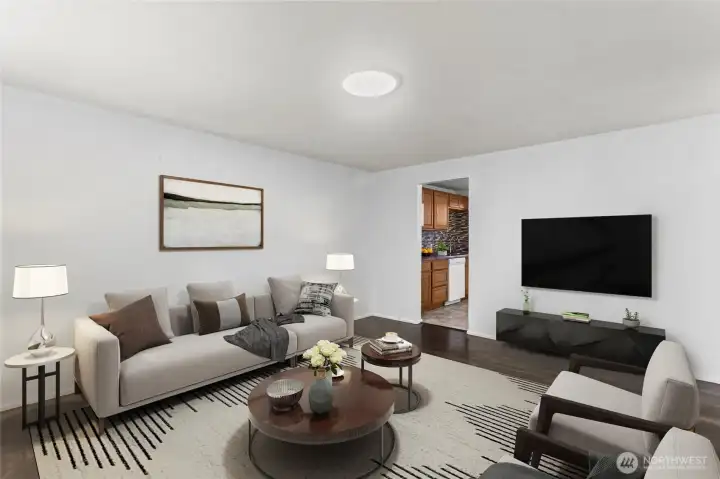 Unit B Living Room - virtually staged