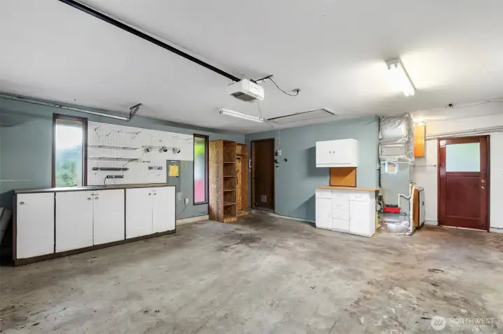 Garage with back yard access.
