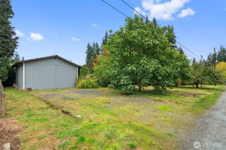Shop is at the back of the property.