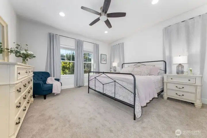 Main level Primary bedroom w/ new carpet