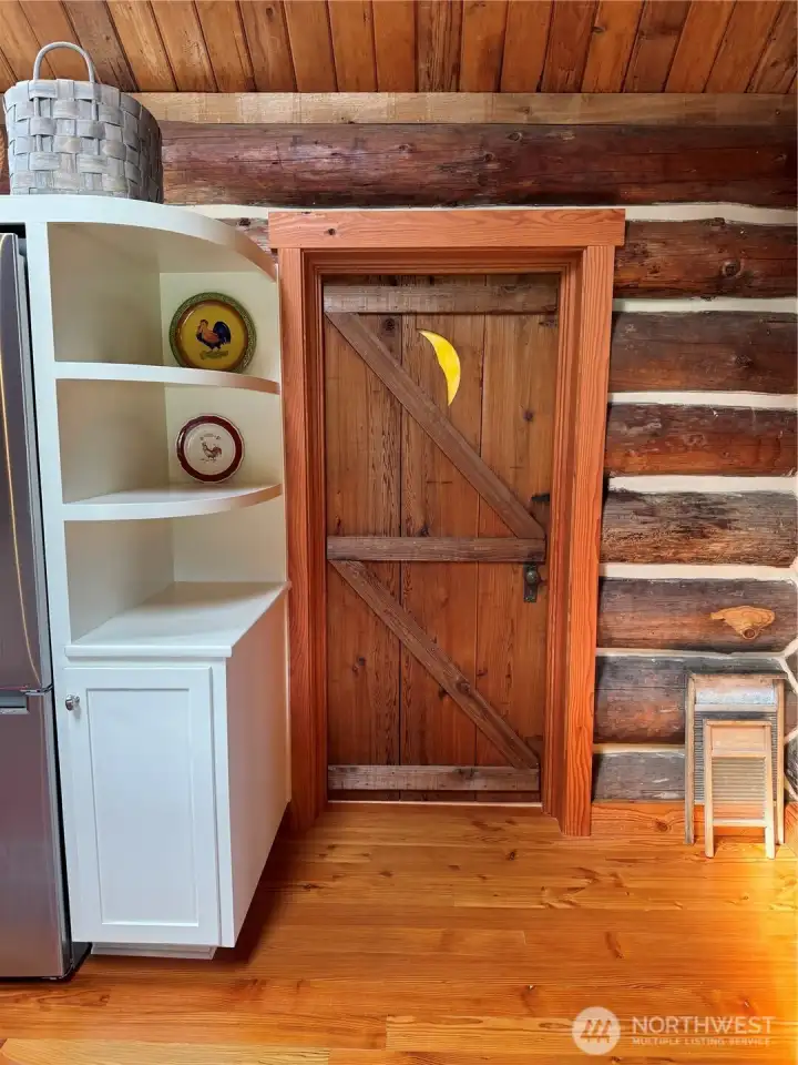 Custom guest bathroom door design/built and installed by local craftsman.
