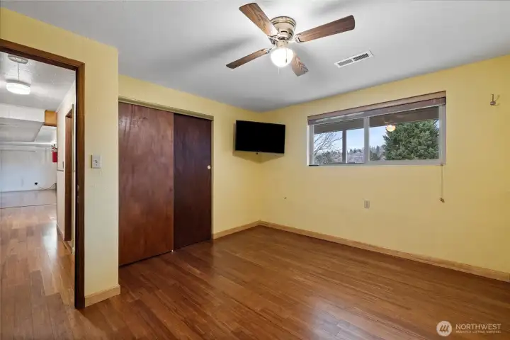 1 of 2 bedrooms downstairs.