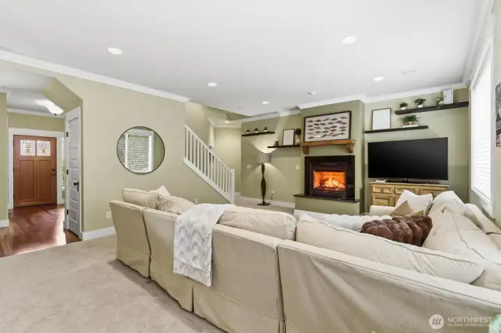 Gas fireplace in the living room