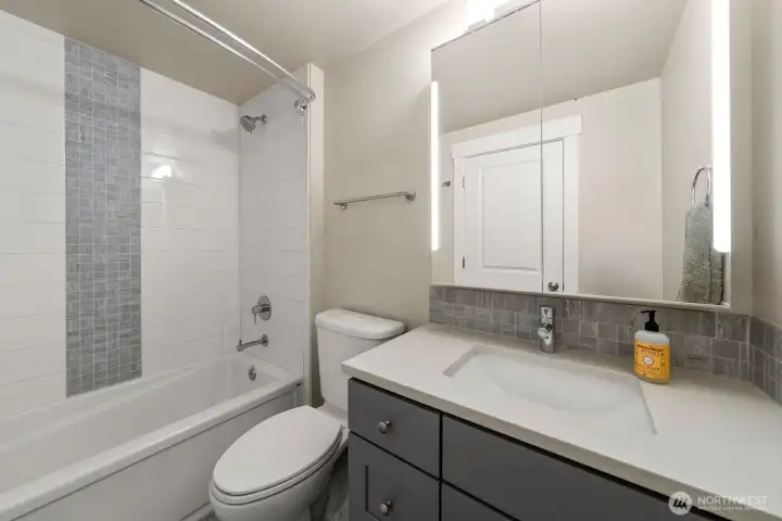 Full bath on upper level