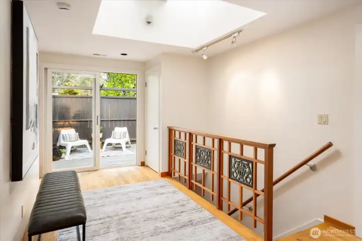 The entry is designed for a seamless transition welcoming you inside.