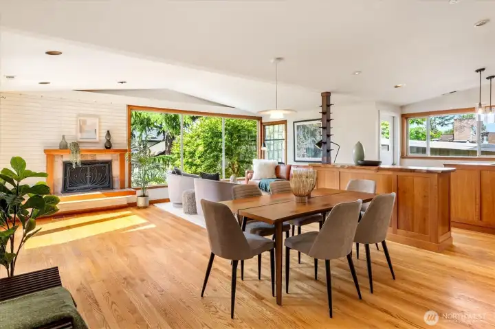 Rich hardwood floors guide you into the heart of the house.