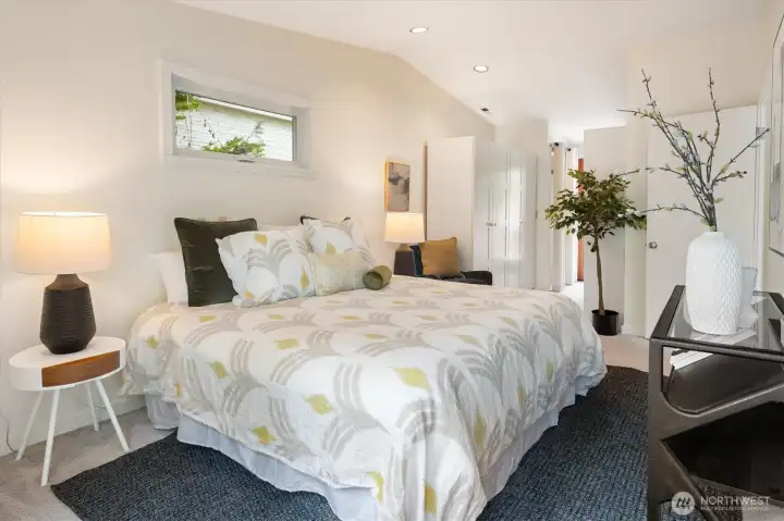 The primary bedroom.