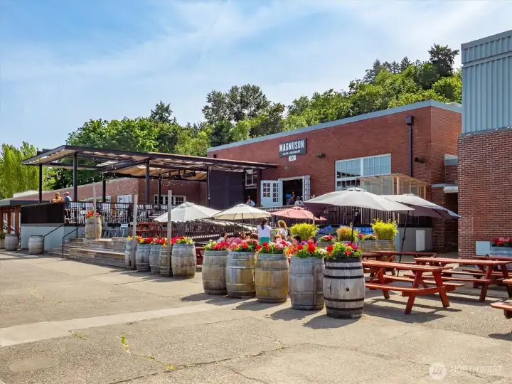 Grab a bite to eat at the Magnuson Cafe and Brewery.