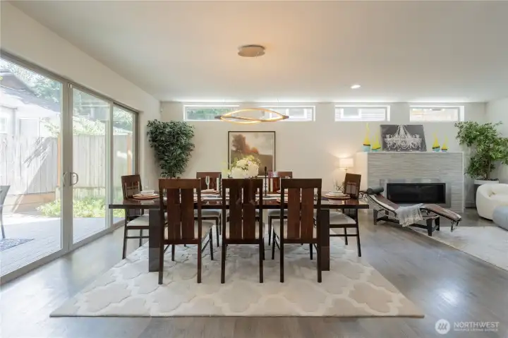Generous dining area with room for a larger table.