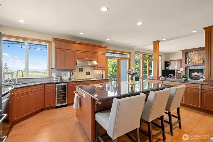 More Custom Touches; Under Cab Lights, Beverage Fridge, Prep Sink in Island~