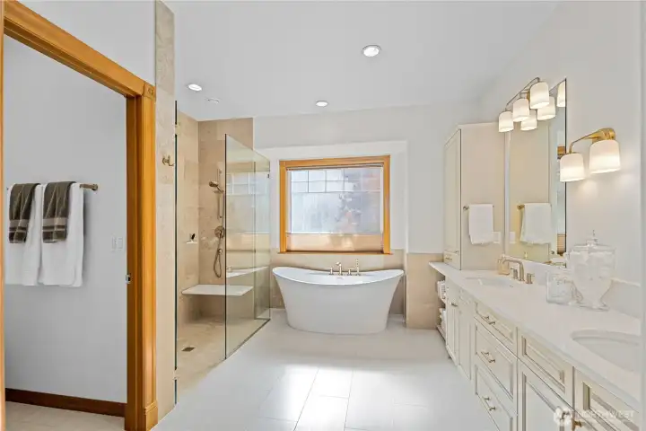 New Custom Designer Bath w/ Heated Tile Floors~