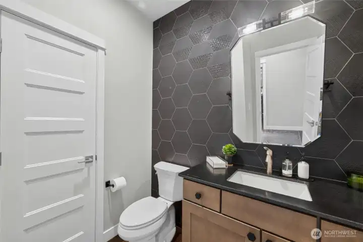 Half bath on the main level Half bath on the main level