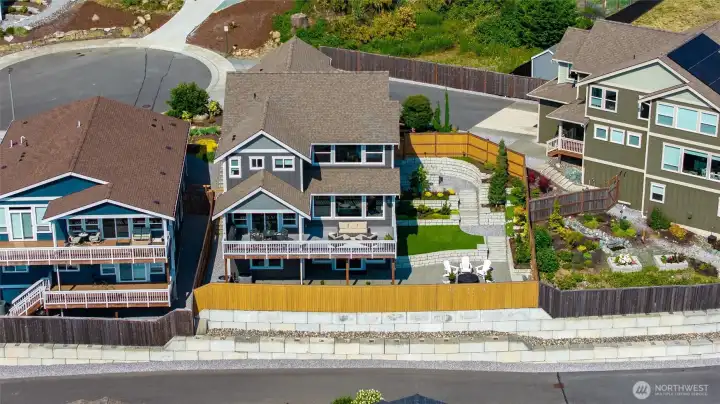 Rear of home aerial view Rear of home aerial view
