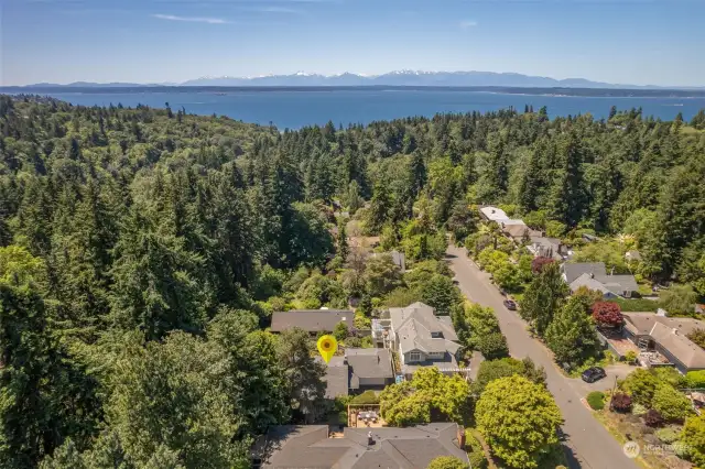 Home boasts views of the Olympics and slight Puget Sound views as well.