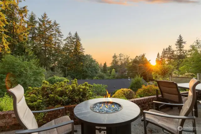 Sit fireside while taking in the breathtaking sunsets.