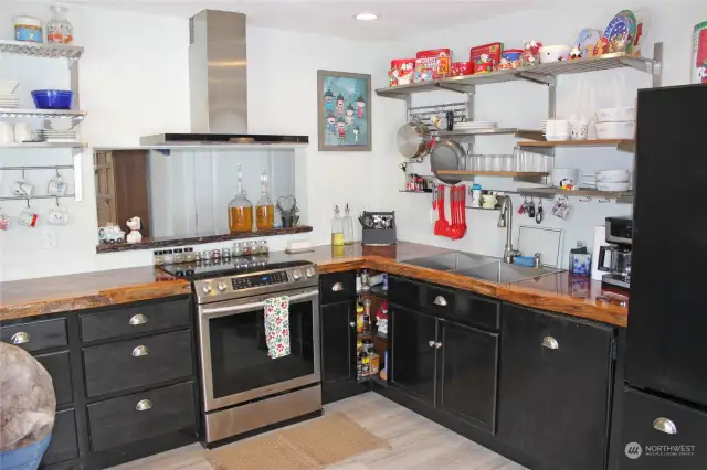 Specialty hand made Redwood and Black Walnut countertops