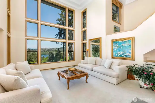 Spacious and light-filled living room.