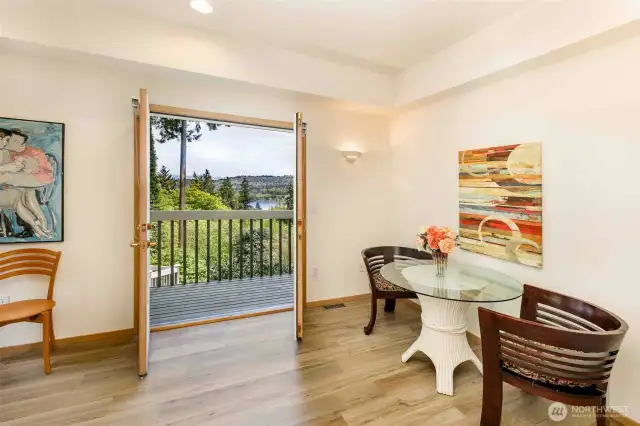 Lower level living area and private entry.