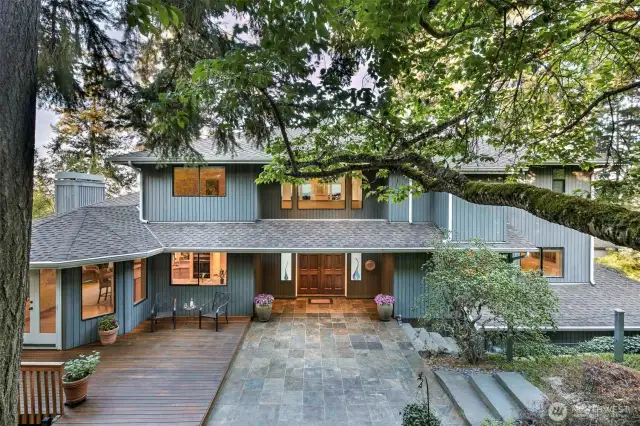 Front entry, patio and deck.