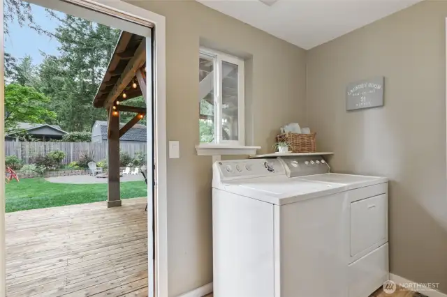 Mudroom off kitchen, w/ door to back deck.