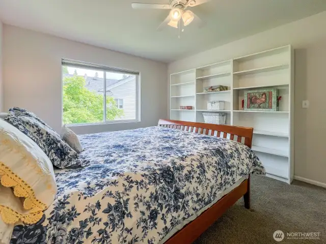 This charming, quiet third bedroom - also on the second floor- could be fitted with built-ins, a workstation, etc.! It could also function as a full office, exercise, or hobby room with a daybed or murphy bed.