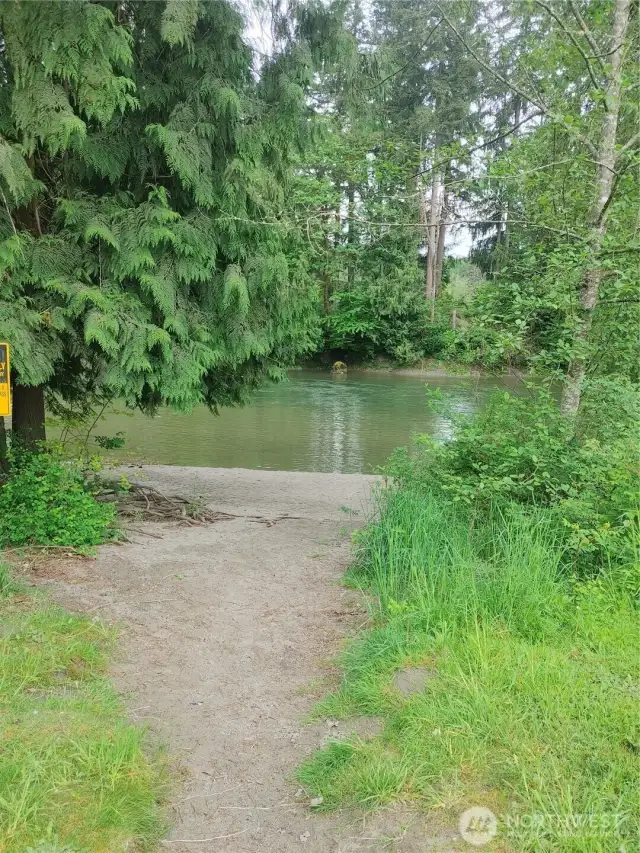 Entrance to community river beach