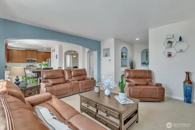 Open to kitchen