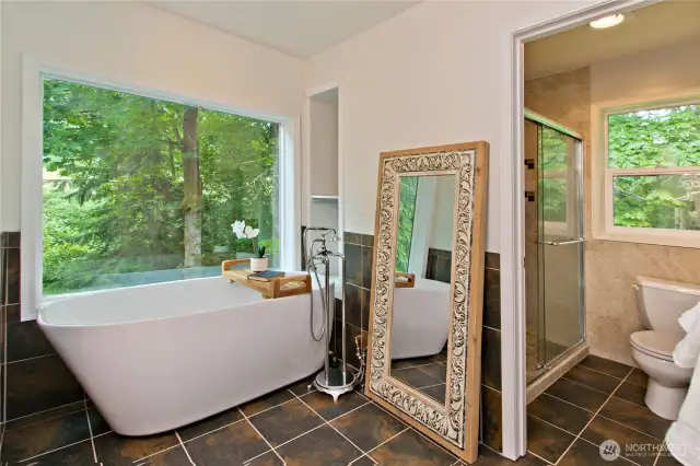 Private soaking tub with a view